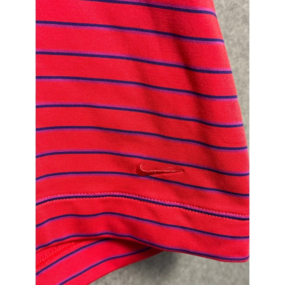 Nike Golf Dri-FIT Sleeveless Polo Shirt Pink Blue Striped‎ Women's Large